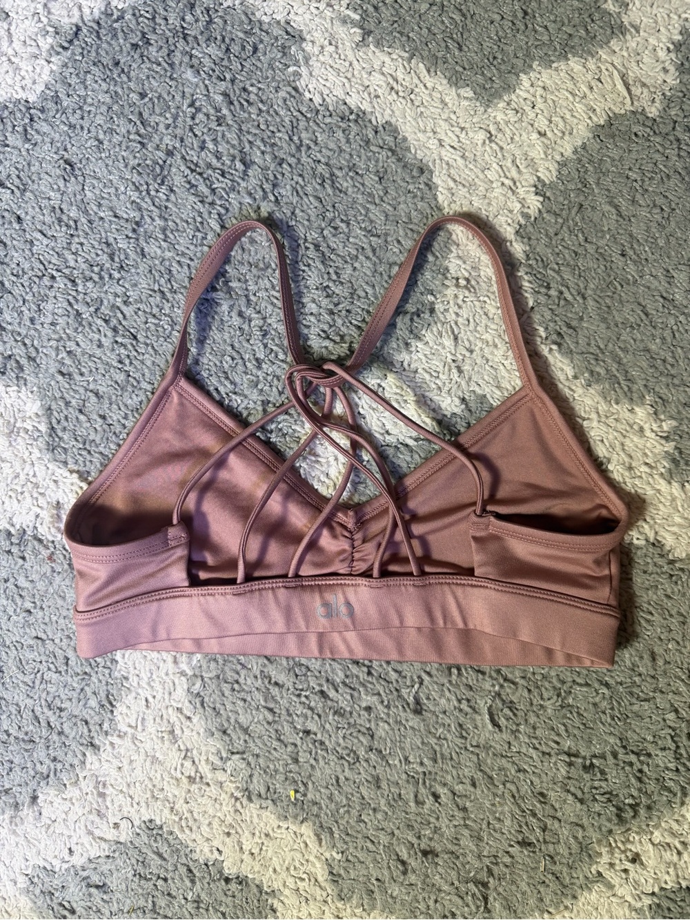 ALO Yoga Dusty Rose Strappy Sports Bralette